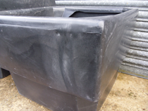 Plasic welding repair to cracked livestock water tank